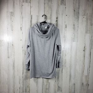 ady p gray long sleeve cowl neck shirt women's plus size 1X